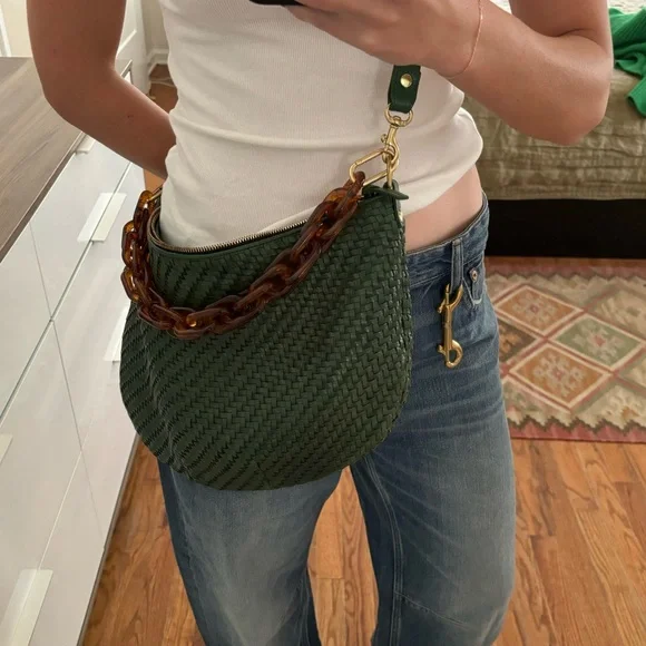 Clare V. Moyen Messengers - Evergreen Woven Checker - Picture 7 of 10